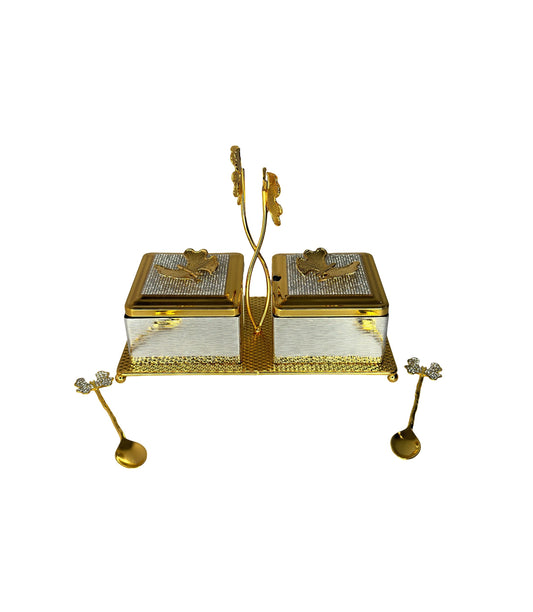 Accesoriu Auriu Patrat Cu 2 Compartimente (A-3) En-gross