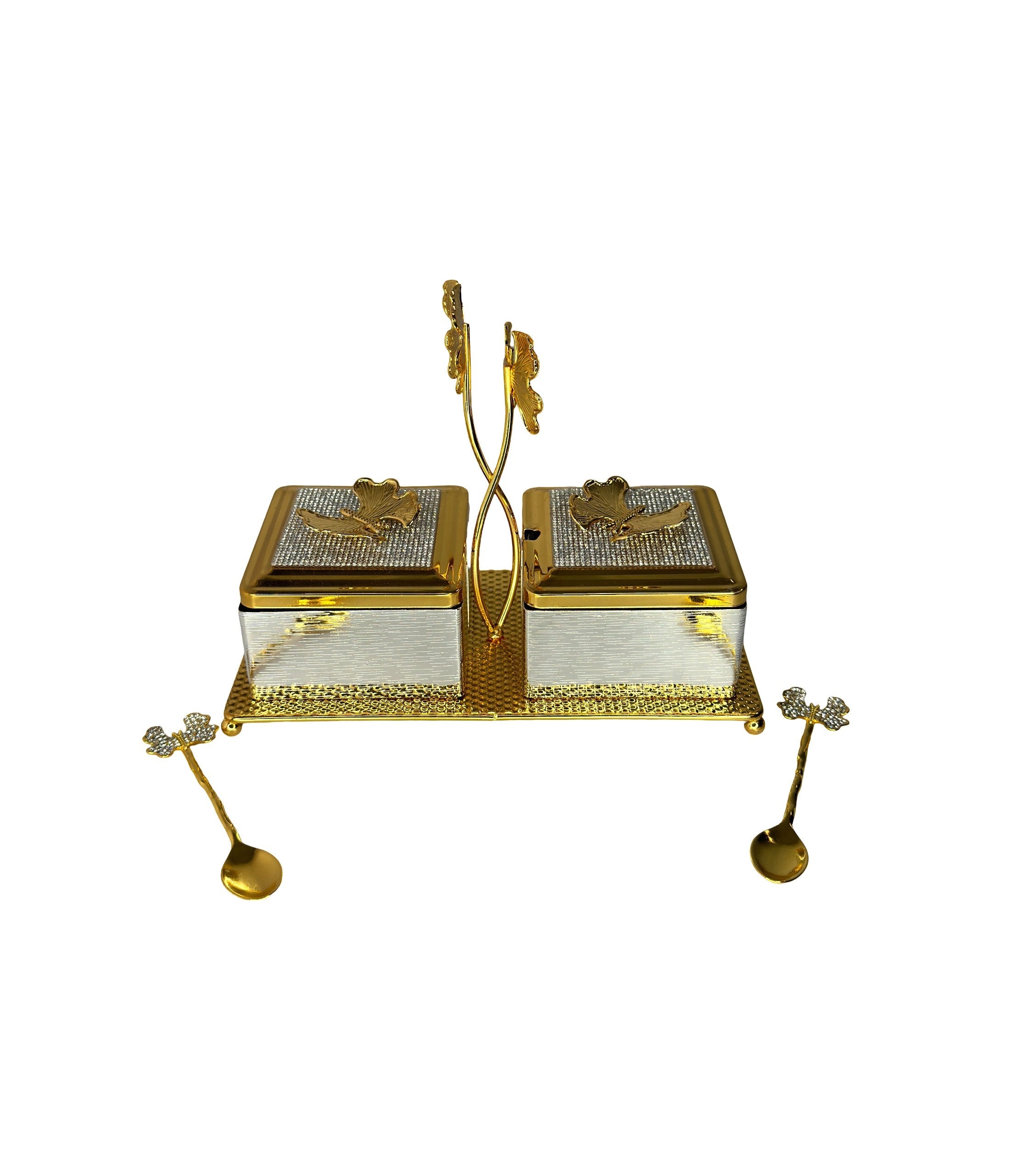 Accesoriu Auriu Patrat Cu 2 Compartimente