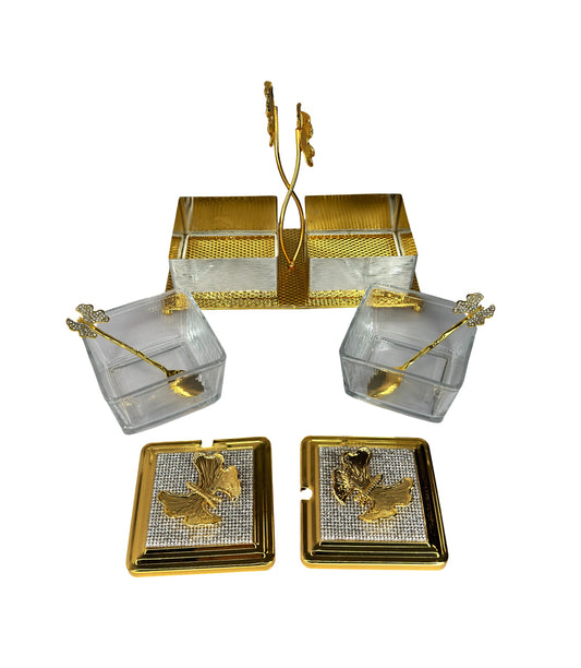 Accesoriu Auriu Patrat Cu 2 Compartimente (A-3) En-gross