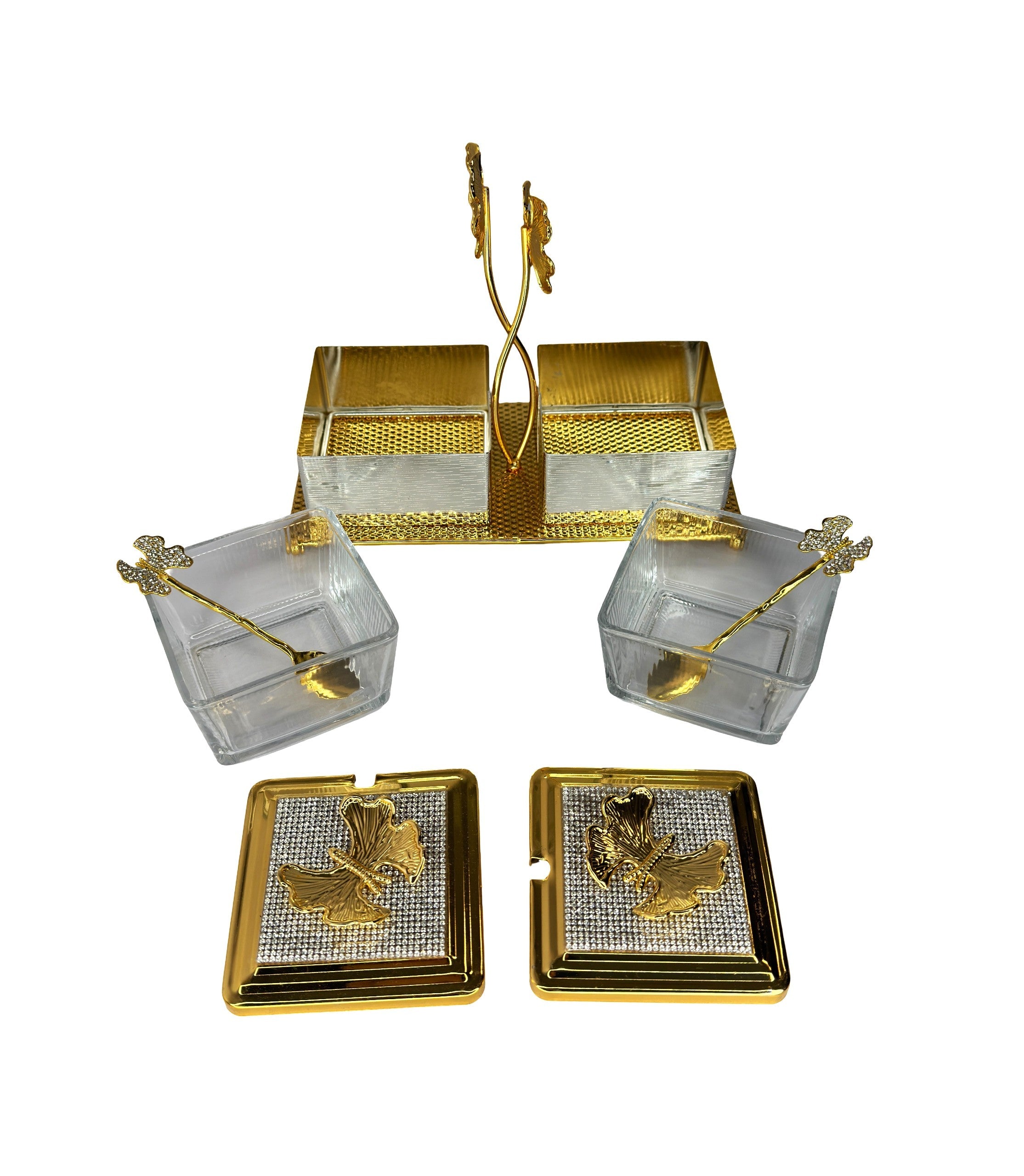 Accesoriu Auriu Patrat Cu 2 Compartimente