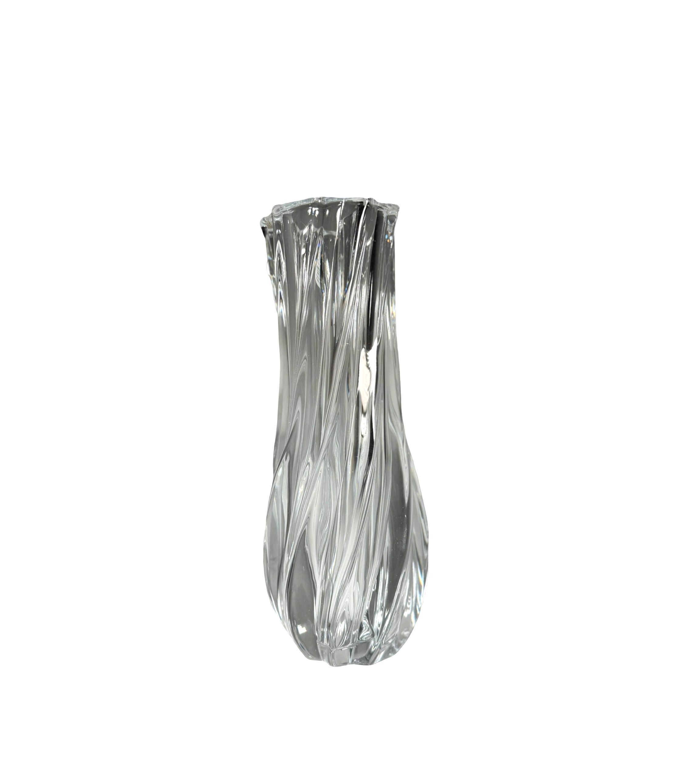 Vază De Sticlă Transparentă Cu Model Spiralat 24.5 cm