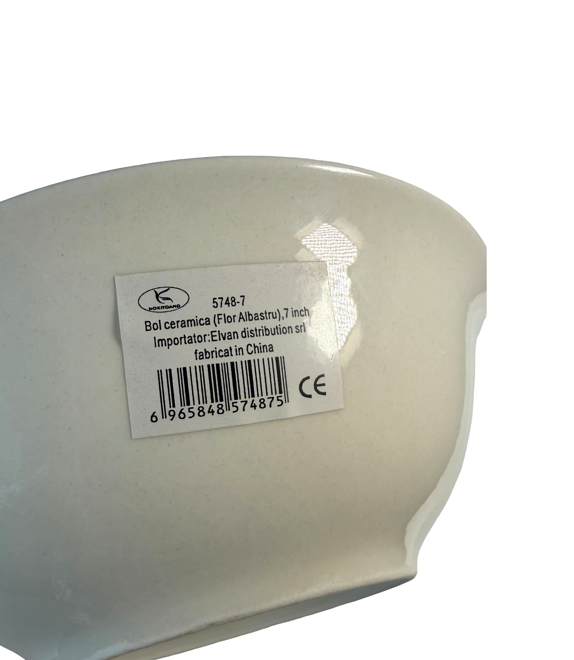 Bol Ceramica Cu Flori Albastre 7 inch