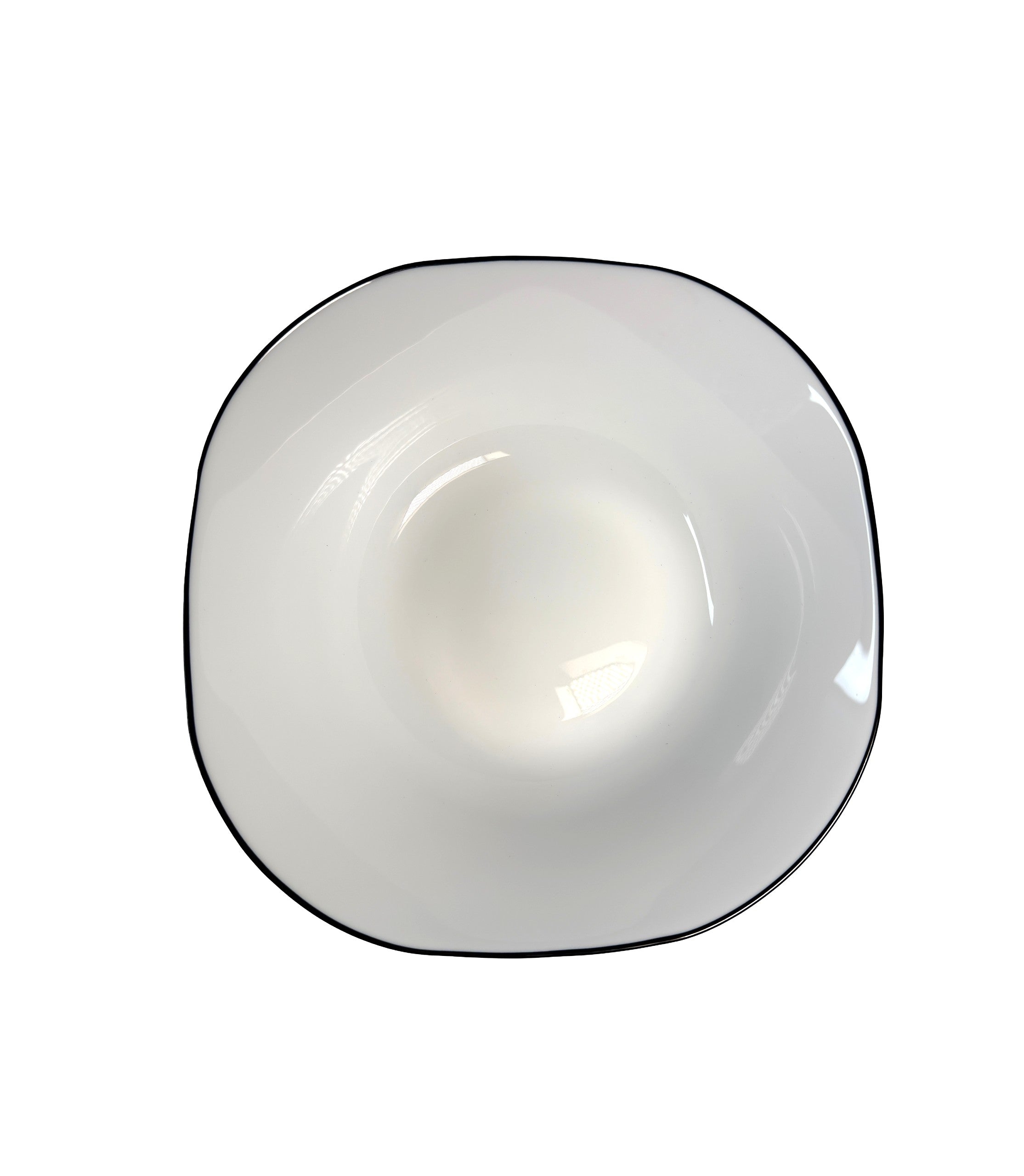 Set 6 Boluri Arcopal Albe Cu Margine Neagră 9.5 inch