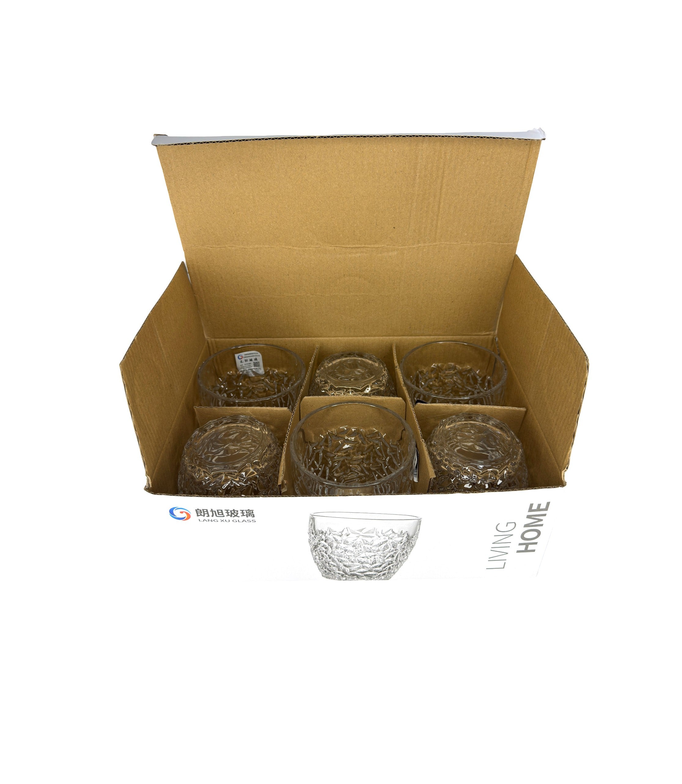 Set 6 Pahare Din Sticlă Texturată 350 ml