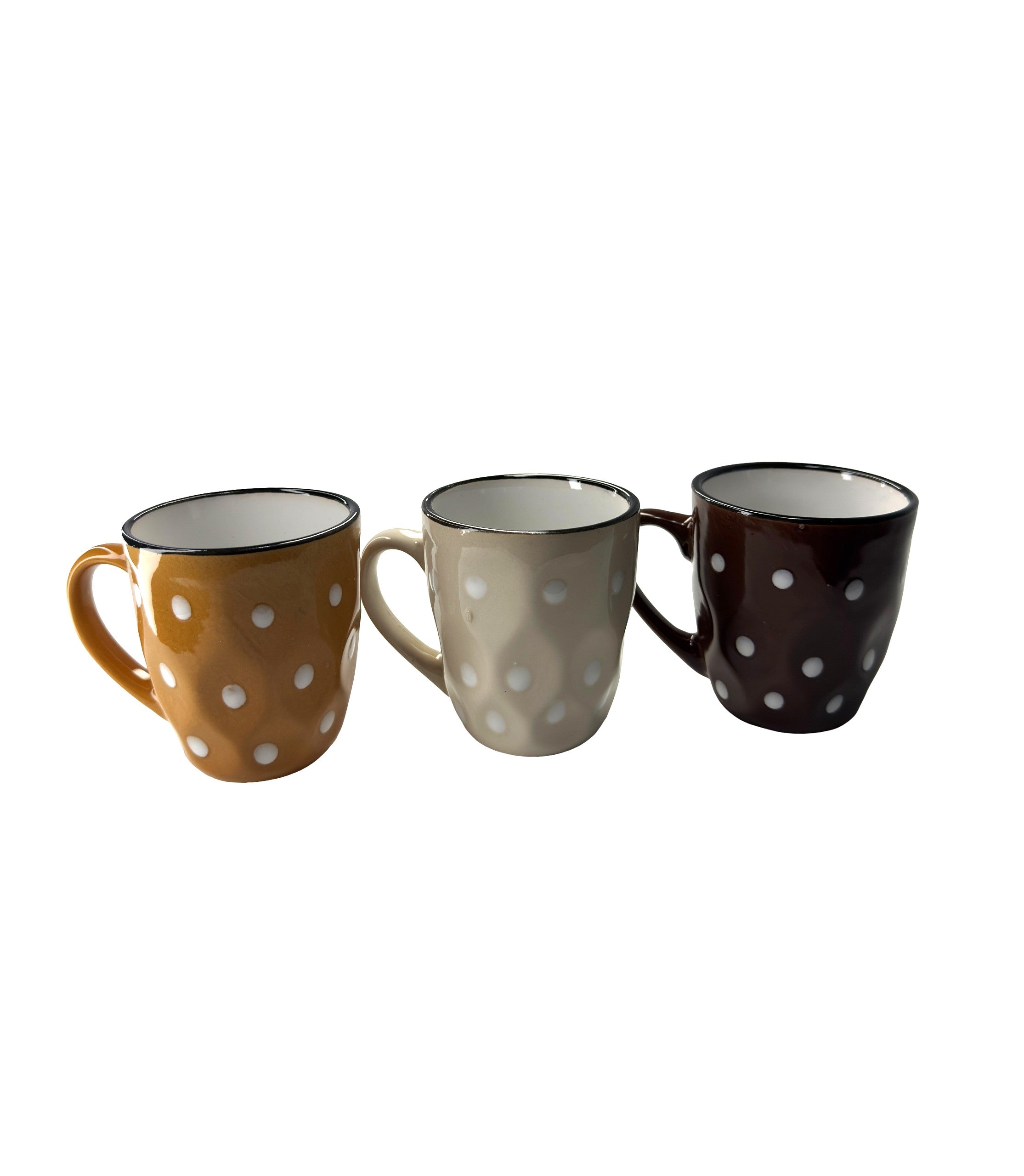 Set De 12 Cani Din Ceramica Cu Buline
