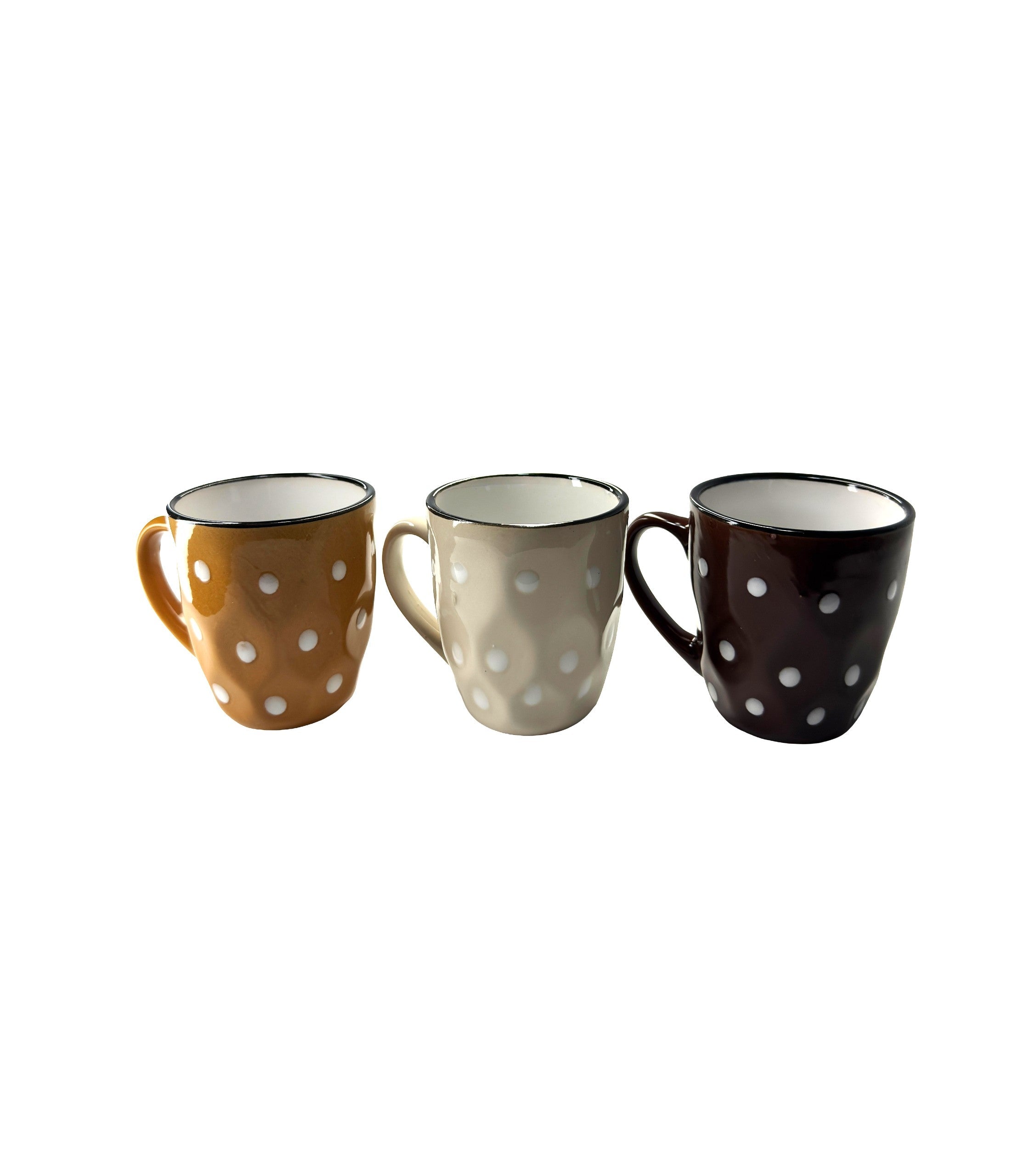Set De 12 Cani Din Ceramica Cu Buline