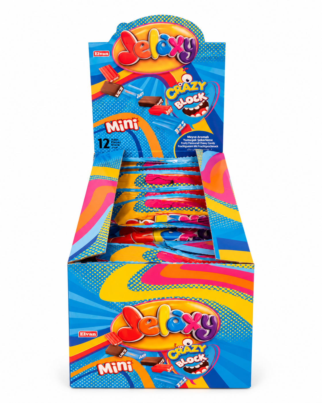 Jeleuri Elv Jelaxy Crazy Block Mini 80gr (12 Pungi/ Cutie)