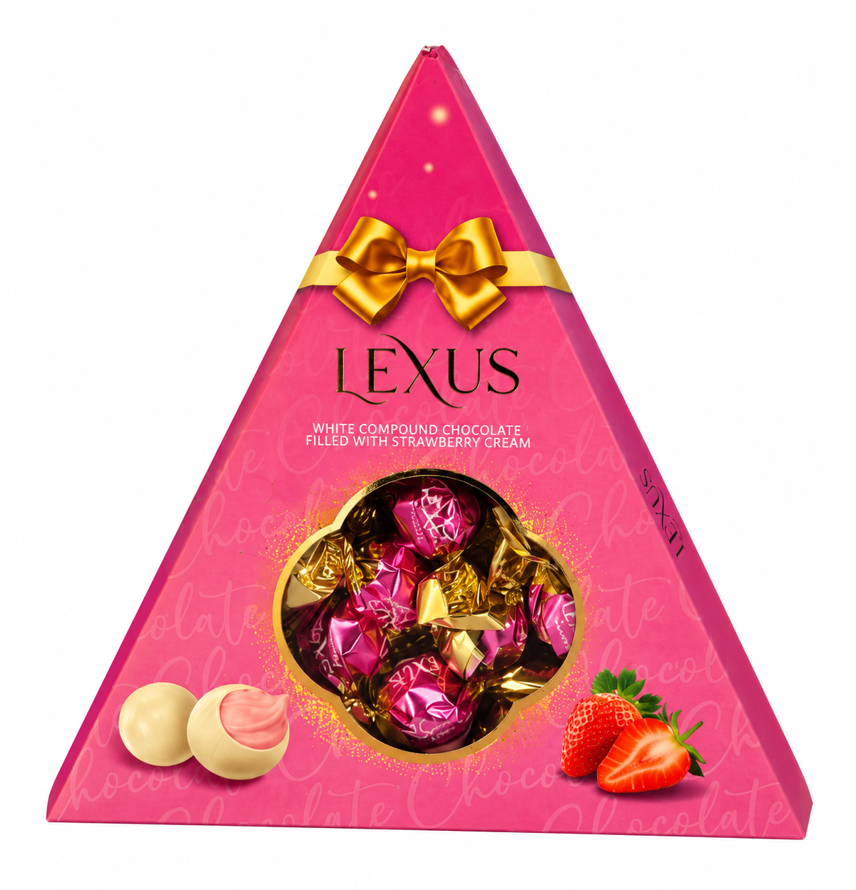 Bomboane Ciocolată Albă Lexus cu Cremă de Căpșuni 120 g
