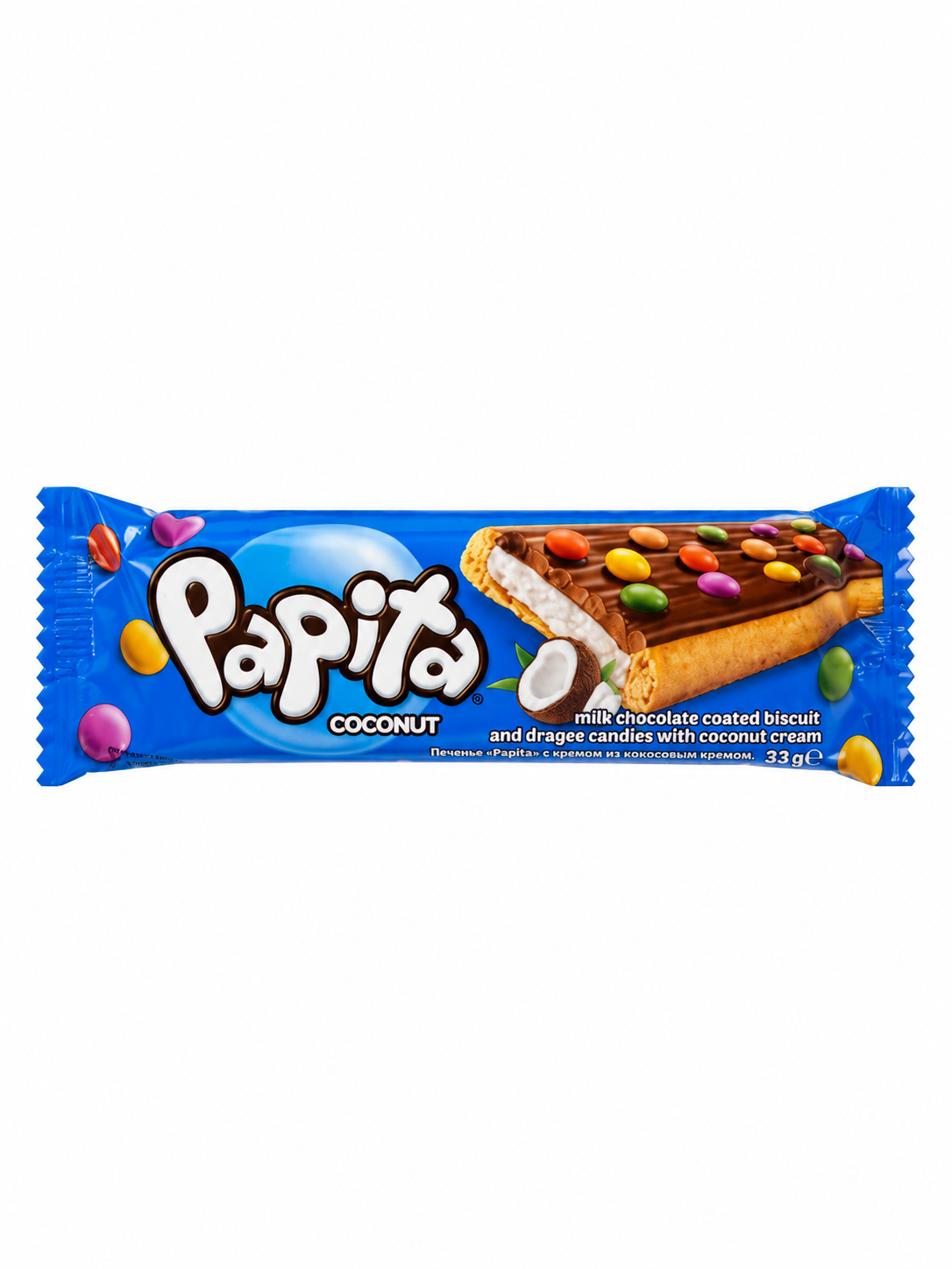 Biscuiti Papita Ciocolata cu Lapte si Crema de Cocos (24 Buc/ Cutie)