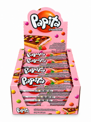 Biscuiti Papita Ciocolata cu Lapte si Crema de Capsuni (24 Buc/ Cutie)