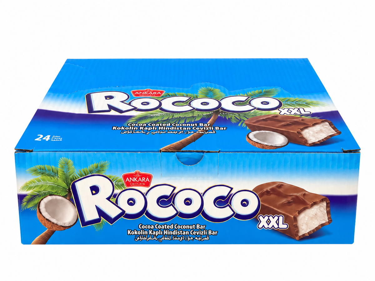 Baton Rococo XXL cu Cocos Ankara 45g (24 buc/cutie)