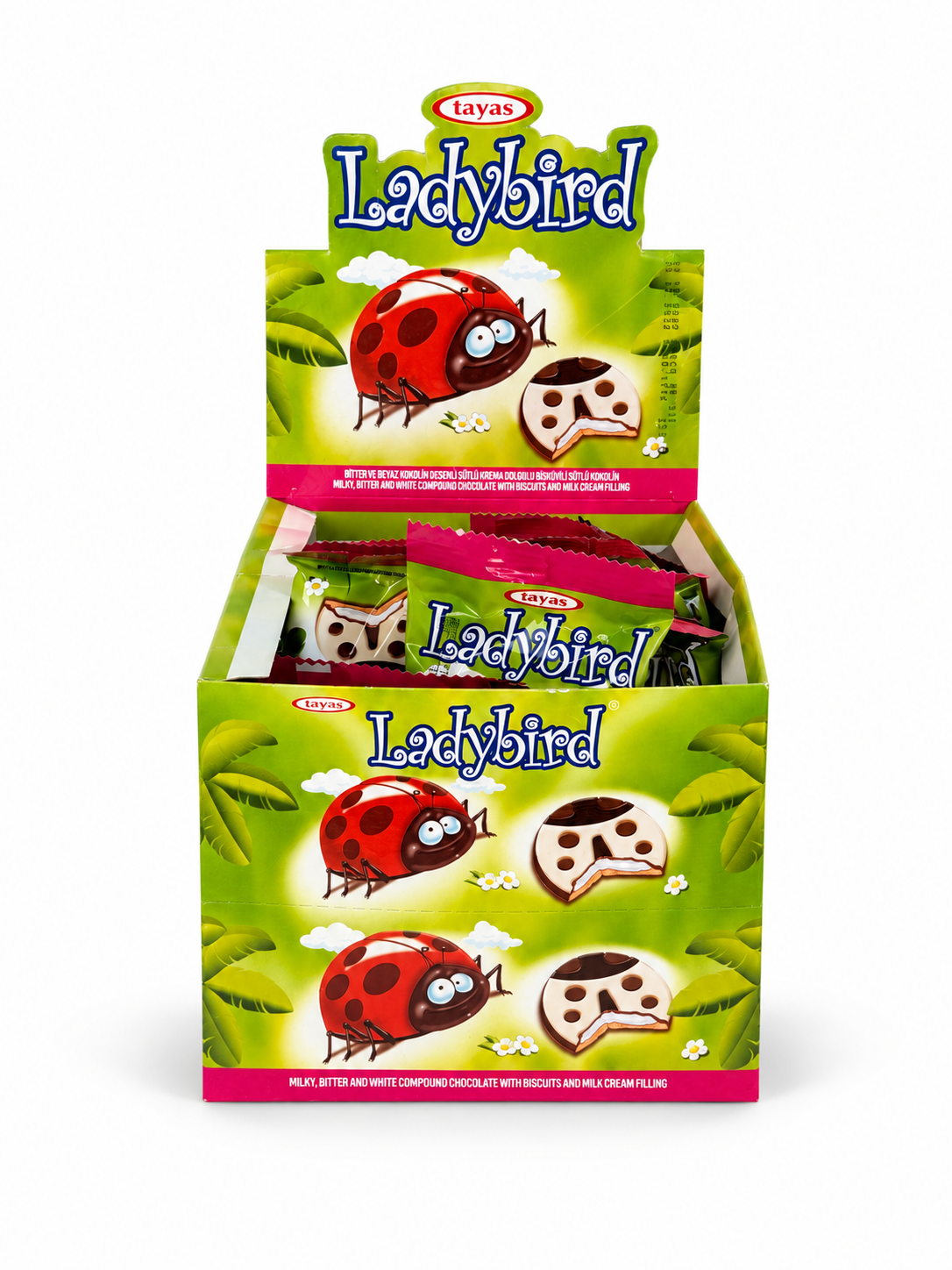 Ciocolata Ladybird cu Biscuiti si Crema de Lapte (24 Buc/ Cutie)