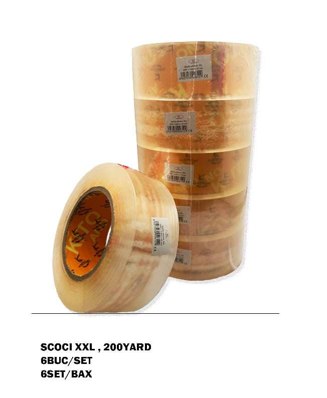 Banda adeziva de tip scotch acrilica 48 mm x 200 yard Transparent