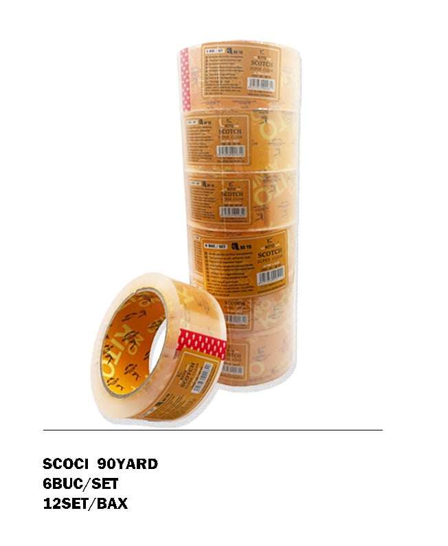 Banda adeziva de tip scotch acrilica 48 mm x 90 yard Transparent