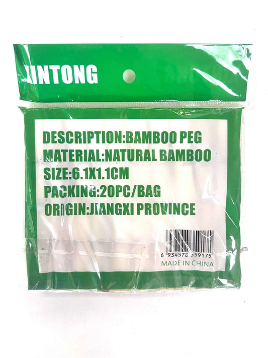 Carlige de rufe din lemn "bambus" "6.1 X 1.1cm" (20 buc/set)