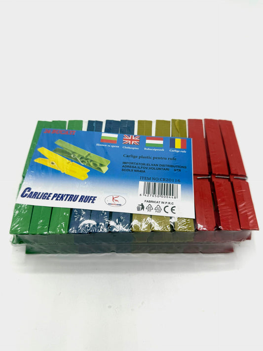 Carlige plastic color "9.3 X 1 cm" (24 buc/set) engross