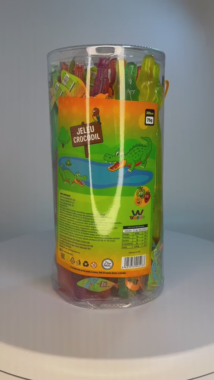 Încarcă videoclipul: Jeleu Crocodil 75 Gr (30 Buc/Bol) En-gross