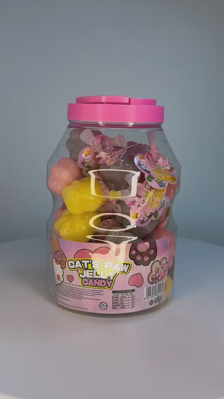 Încarcă videoclipul: Jeleu Cupa Budinca Pisica "Cat's Paw" 30gr (30 Buc/Bol) En-gross