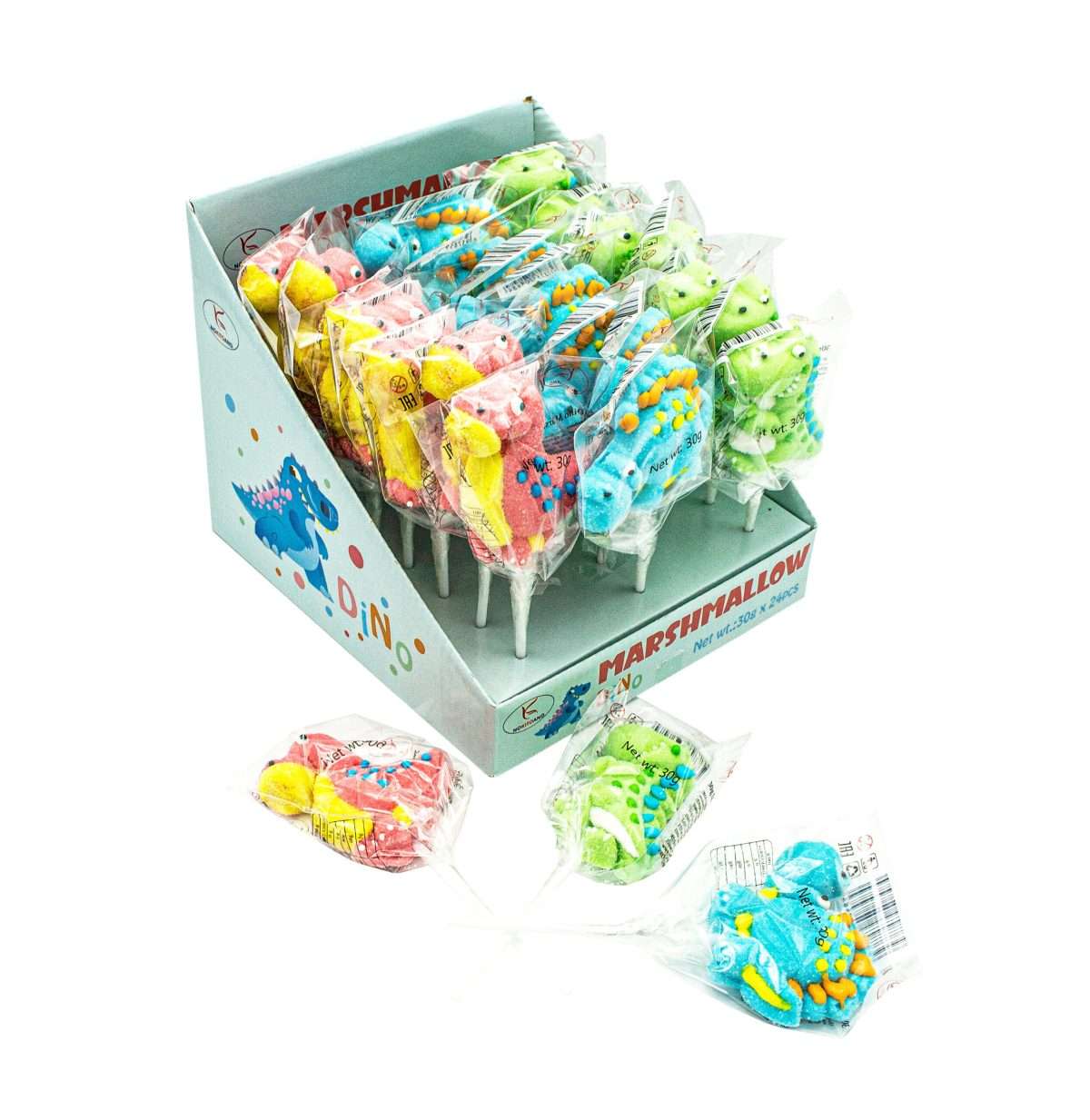 Marshmallow Dinozaur En-gross 30gr (E.X.P: 20.10.2025) - imagine 1