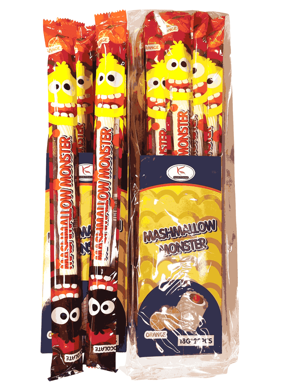 Marshmallow monster orange en-gross 18gr (E.X.P: 21.12.2025) - imagine 1