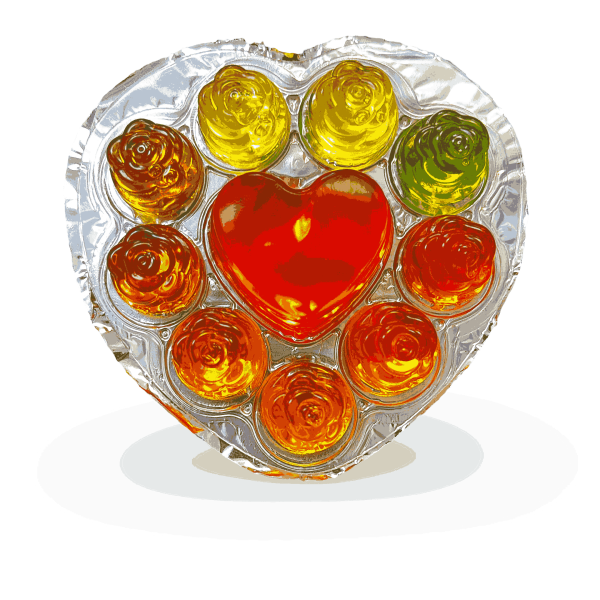 Jeleu inima cu aroma de fructe 35gr engross