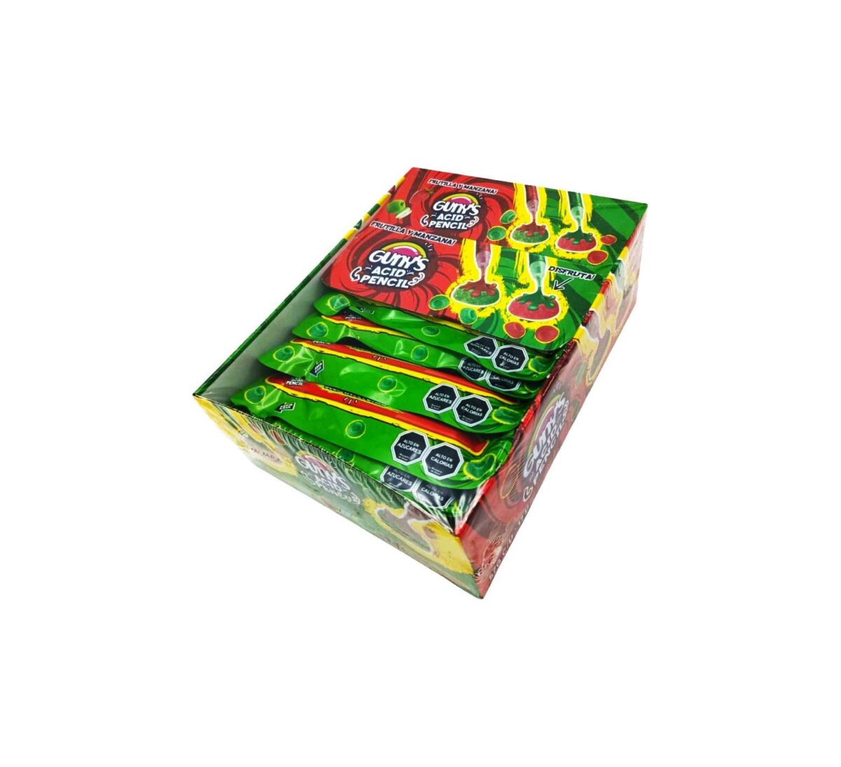Jeleu Guny's Acid Pencil Sour Gel Manzana En-gross 57g - imagine 3